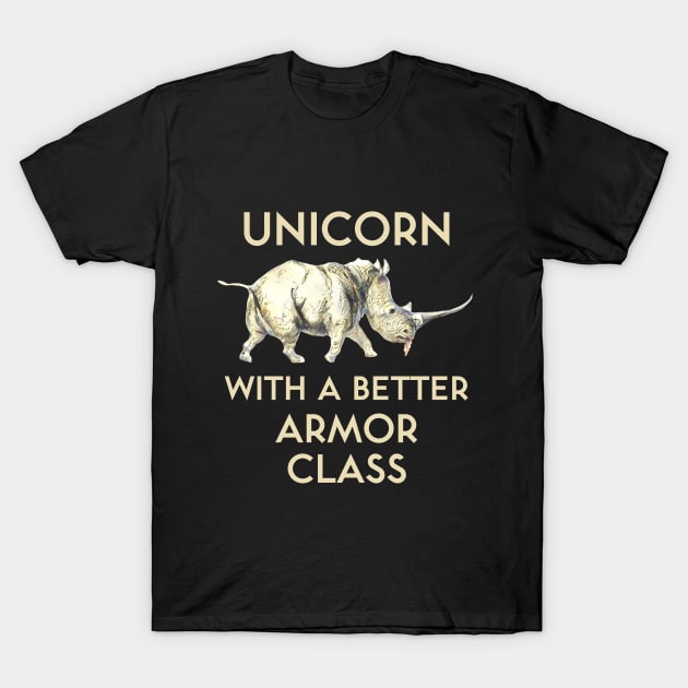 Unicorn With a Better Armor Class T-Shirt by kenrobin